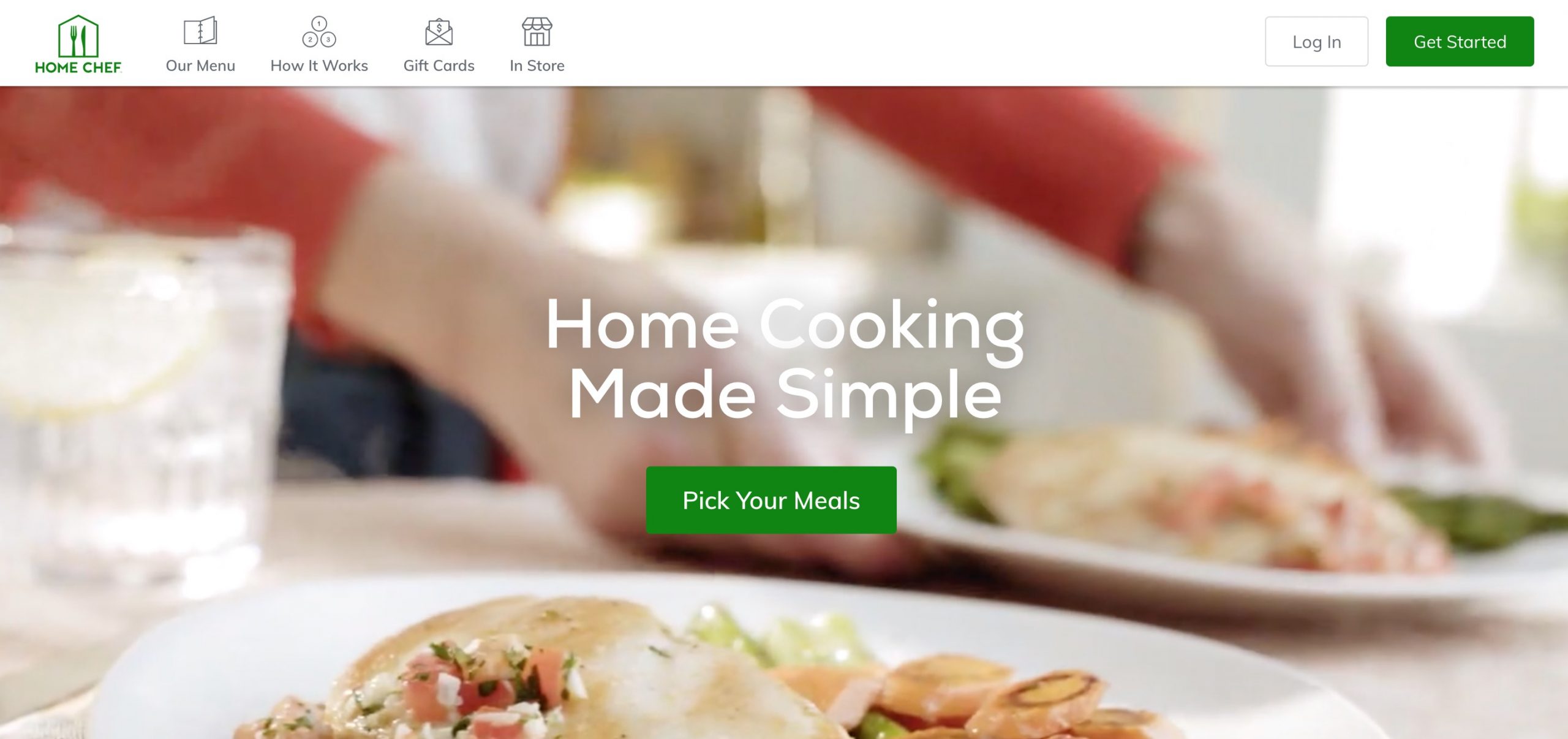 Home Chef main page